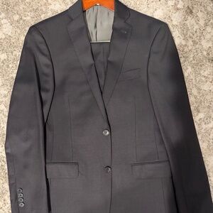 Murano Slim Fit Black Suit 38R 32x32 Modern Two Button Business Formal